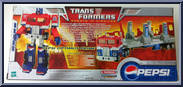 Pepsi Optimus Prime (Hasbro Toyshop) from Transformers - Classics - Exclusives manufactured by Hasbro [Back]