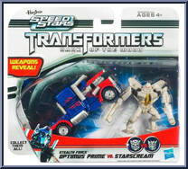 Optimus Prime vs Starscream from Transformers - Dark of the Moon - Speed Stars Mini Changers manufactured by Hasbro [Front]