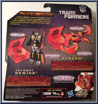Rewind (Autobot) & Sunder from Transformers - Generations - Fall of Cybertron - Legends Class manufactured by Hasbro [Back]