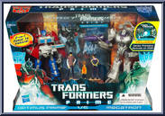 Optimus Prime vs Megatron from Transformers - Prime - First Edition - Deluxe Classs manufactured by Hasbro [Front]