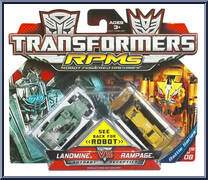 Landmine vs Rampage from Transformers - Revenge of the Fallen - RPM Battle Series manufactured by Hasbro [Front]