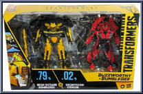 High Octane Bumblebee vs Decepticon Stringer from Transformers - Studio Series - Buzzworthy Bumblebee manufactured by Hasbro [Front]
