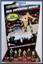 Shawn Michaels (Hook Throwin') from WWE Flex Force - Red Card manufactured by Mattel [Back]