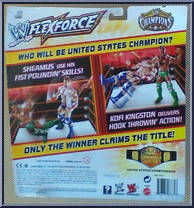 Sheamus vs Kofi Kingston from WWE Flex Force - Championship Match manufactured by Mattel [Back]