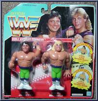 Rockers (Marty Jannetty / Shawn Michaels) from WWF - Series  2 - Tag Teams manufactured by Hasbro [Spanish Card]