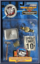 Speed Limit Sign / Belt / Hammer / Bucket from WWF - Ring Gear - Series 3 - Hardcore Hardware manufactured by Jakks Pacific [Front]
