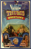 Undertaker vs Shawn Michaels from WWF - Thumb Wrestlers manufactured by Jakks Pacific [Front]