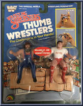 Hillbilly Jim vs. Roddy Piper from WWF - Thumb Wrestlers manufactured by LJN [Front]