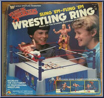Sling ‘Em - Fling ‘Em Wrestling Ring from WWF - Accessories manufactured by LJN [Front]