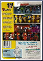 Wolverine (4th Edition - Weapon X) from X-Men - Series 2 manufactured by Toy Biz [Back]