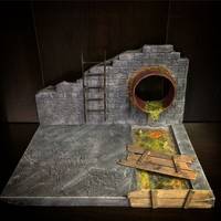 Custom tmnt 1/12th scale sewer diorama (Teenage Mutant Ninja Turtles) Custom Diorama / Playset
